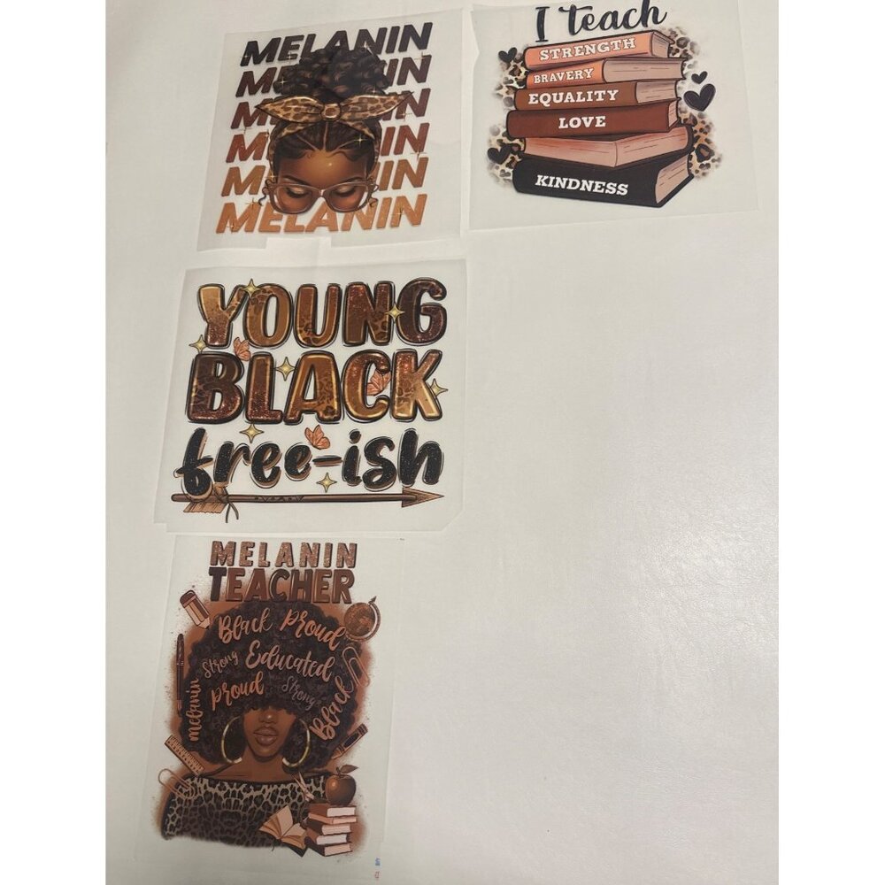 30 pcs iron on transfers, Style: Black Educator, for clothes or bags, NEW - Picture 7 of 8